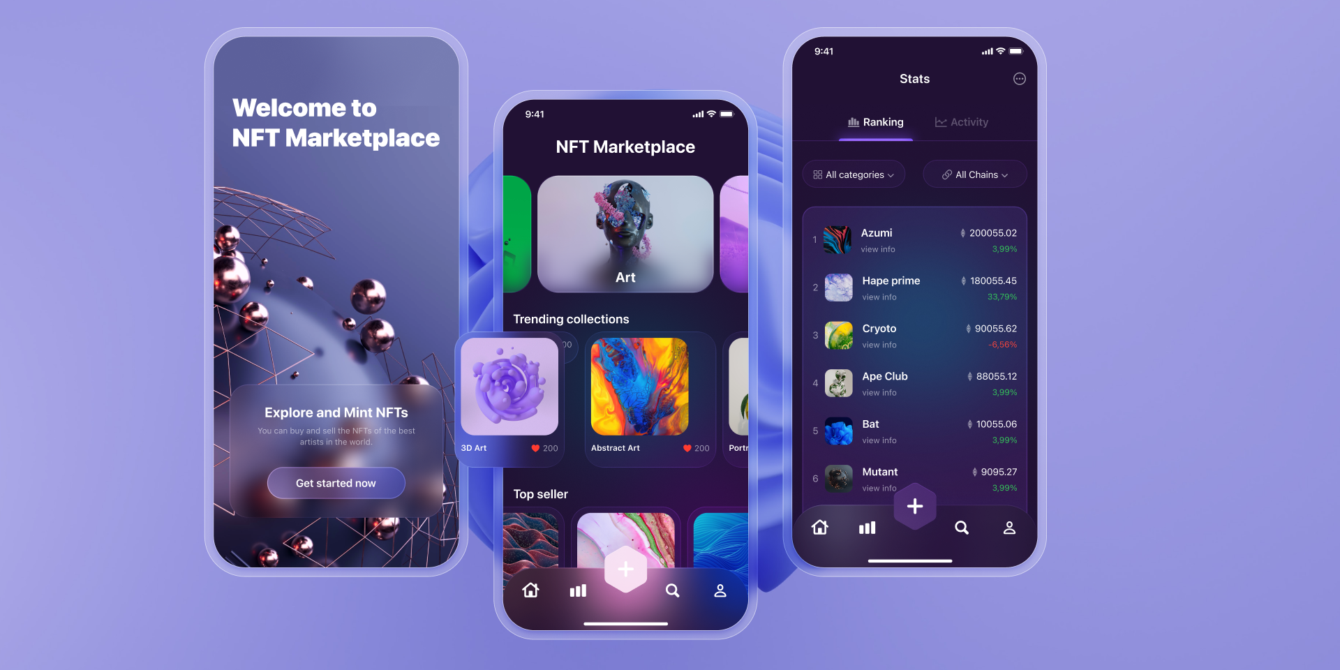 UI Design a Dark Mode NFT app (Community)